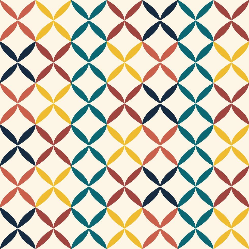 Abstract bauhaus pattern with geometric shapes. seamless colorful pattern vector
