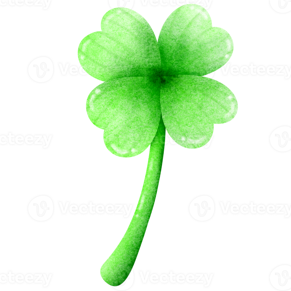 a green four leaf clover on a transparent background png
