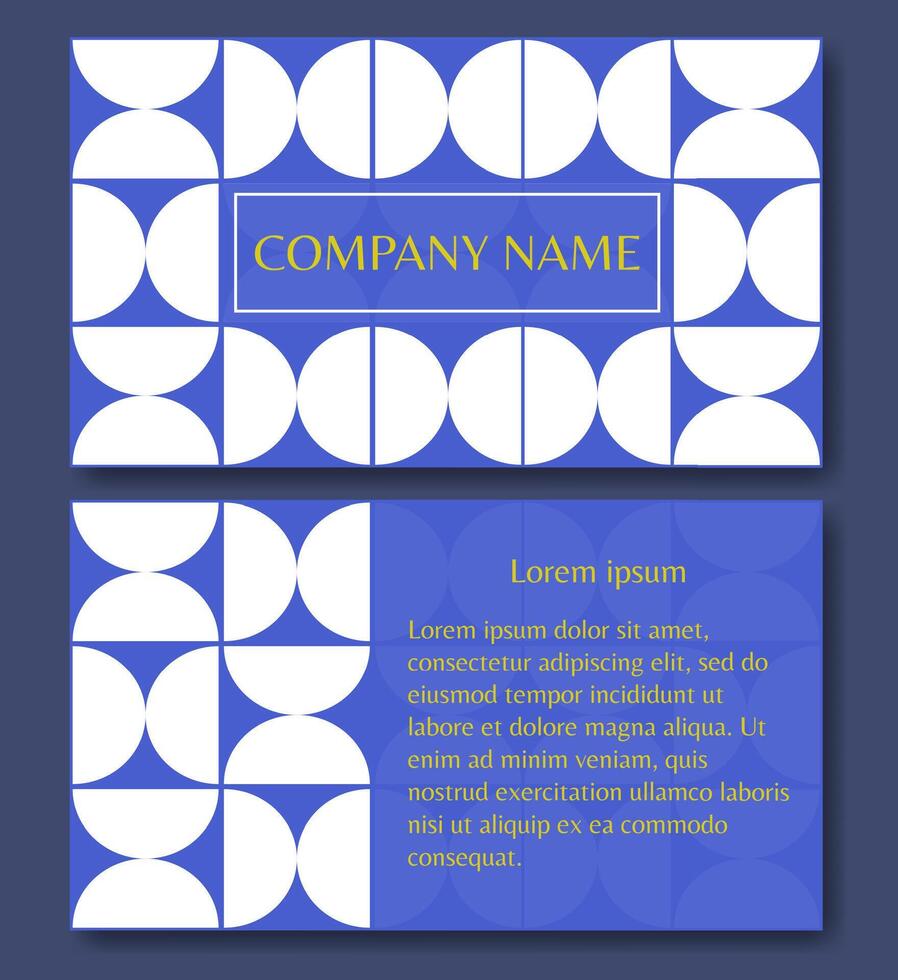 Minimal abstract business card template. Modern corporate stationery id layout with geometric shapes vector