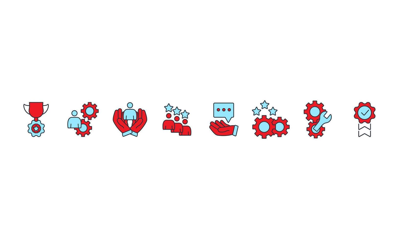 After sales service icons set Flat style design vector