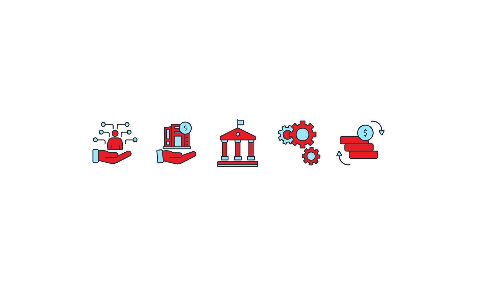 Asset management icons Background Flat style design vector