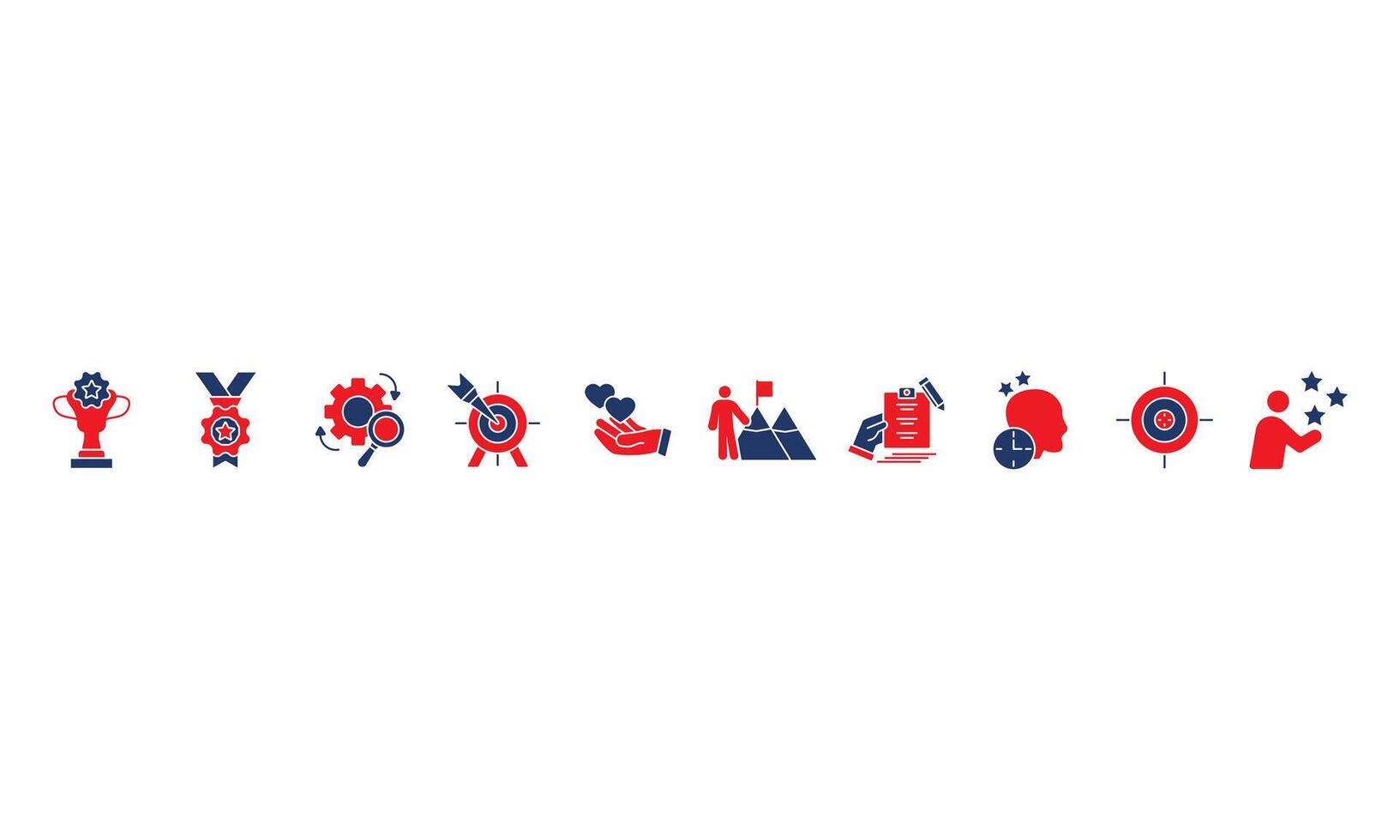 Perseverance icons set colours vector