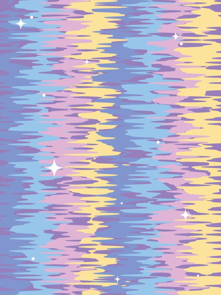 abstract retro wallpaper, bright lines background, northern lights groovy poster vector