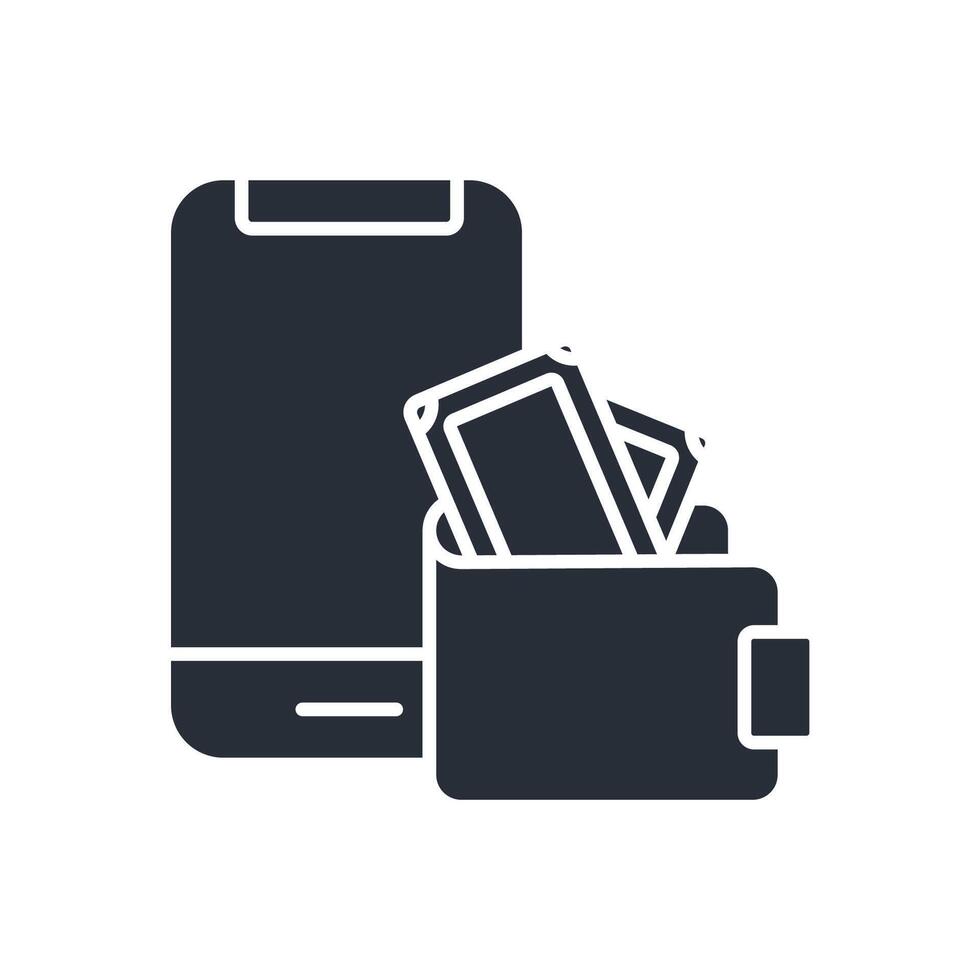 e wallet icons isolated flat vector