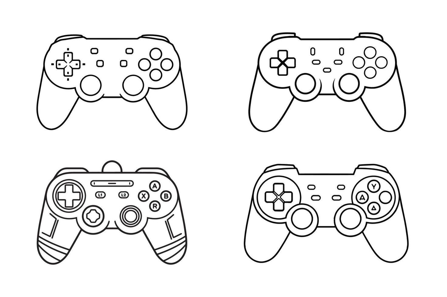 Game controller set illustration vector