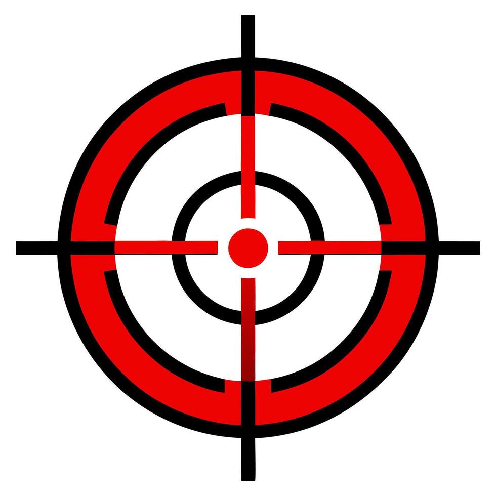 Flat Crosshair Symbol for Targeting and UI Elements vector