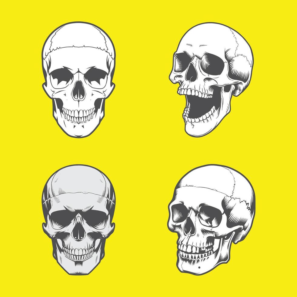 Set of skull scalable design vector