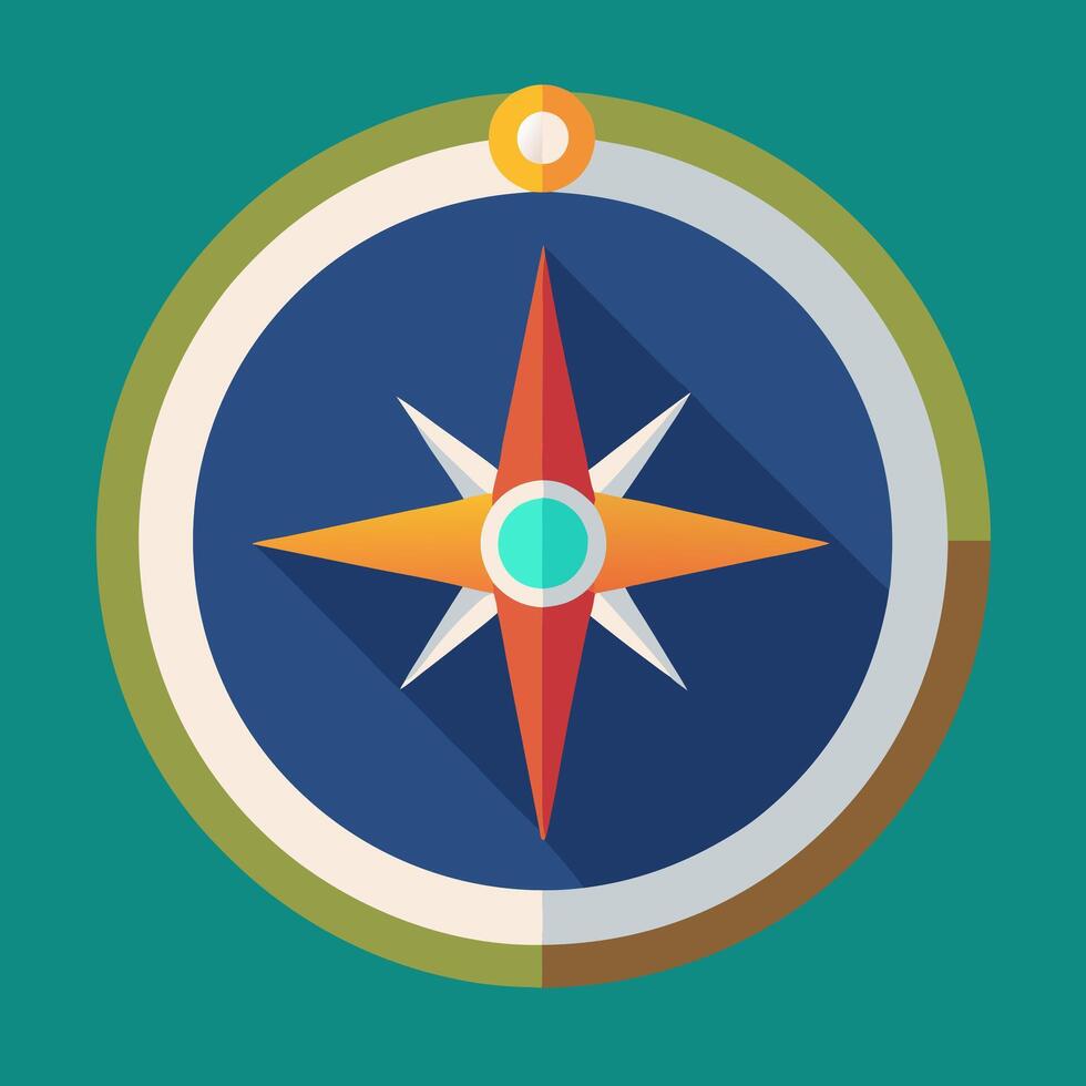 Minimalist Flat Compass Icon for Navigation and Wayfinding vector