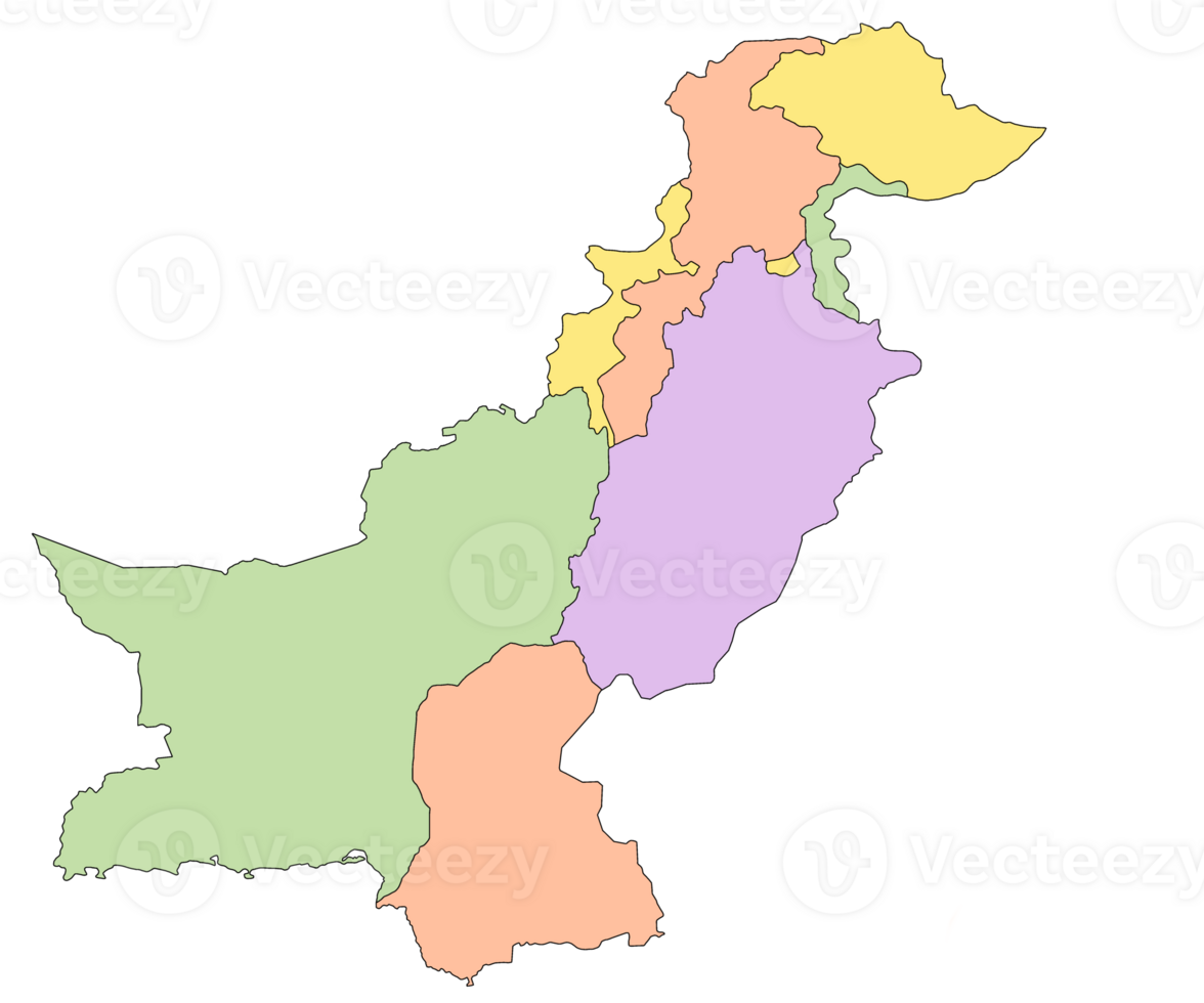 Pakistan administrative outline map png
