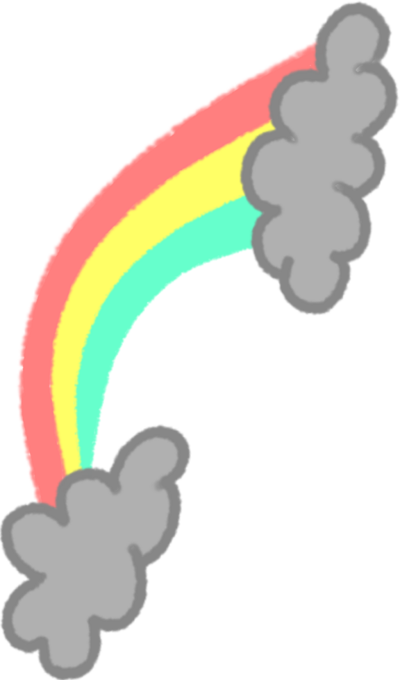 Rainbow and cloud Illustration png