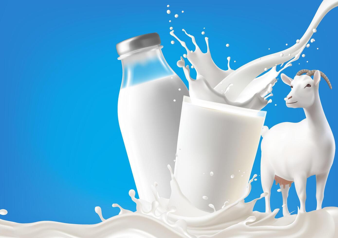 Realistic white Milk products Goat splash flowing yogurt cream isolated on background. 3d realistic yogurt wave border. Mesh gradient wes used vector