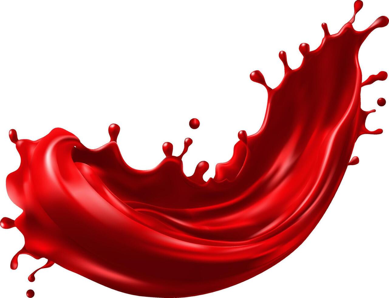 Red paint splashing isolated on white background vector