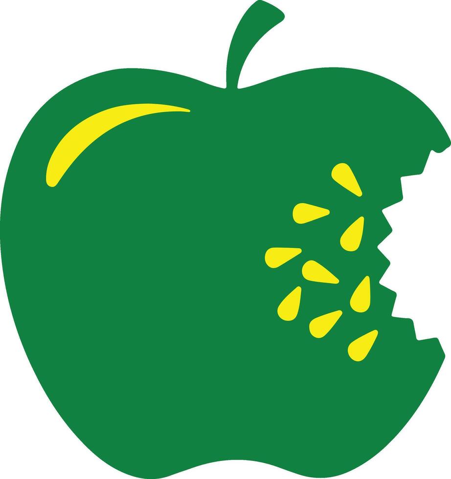 Retro Apple Art Illustration Design vector