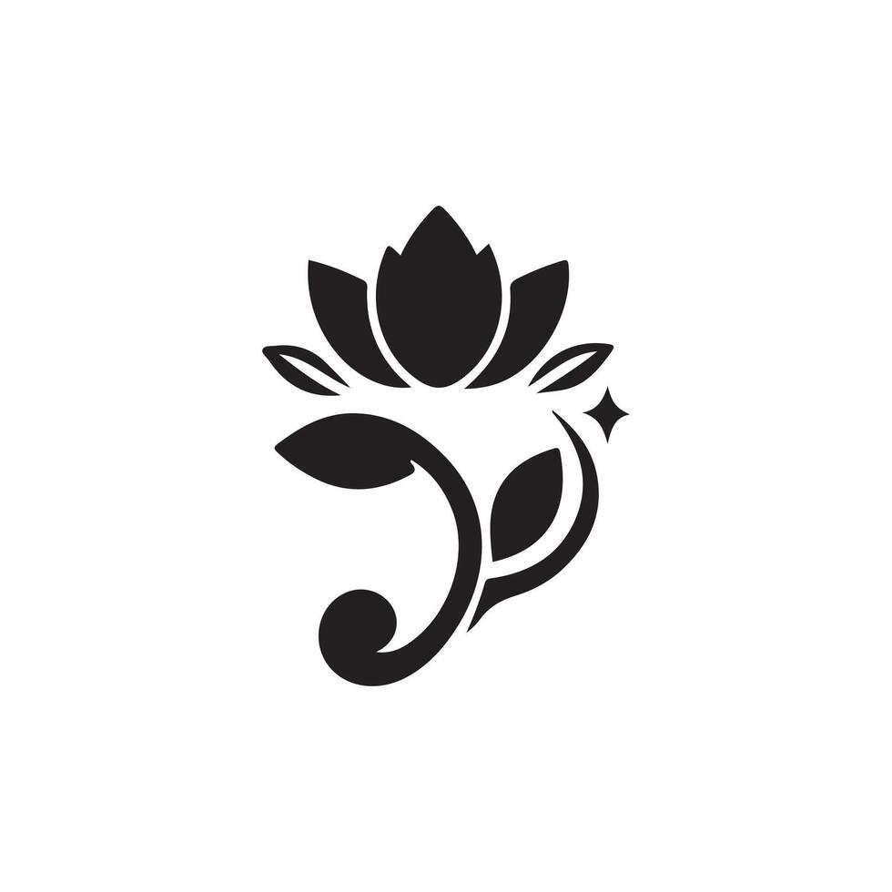 Creative om symbol with a flower and leaves design on a white background vector