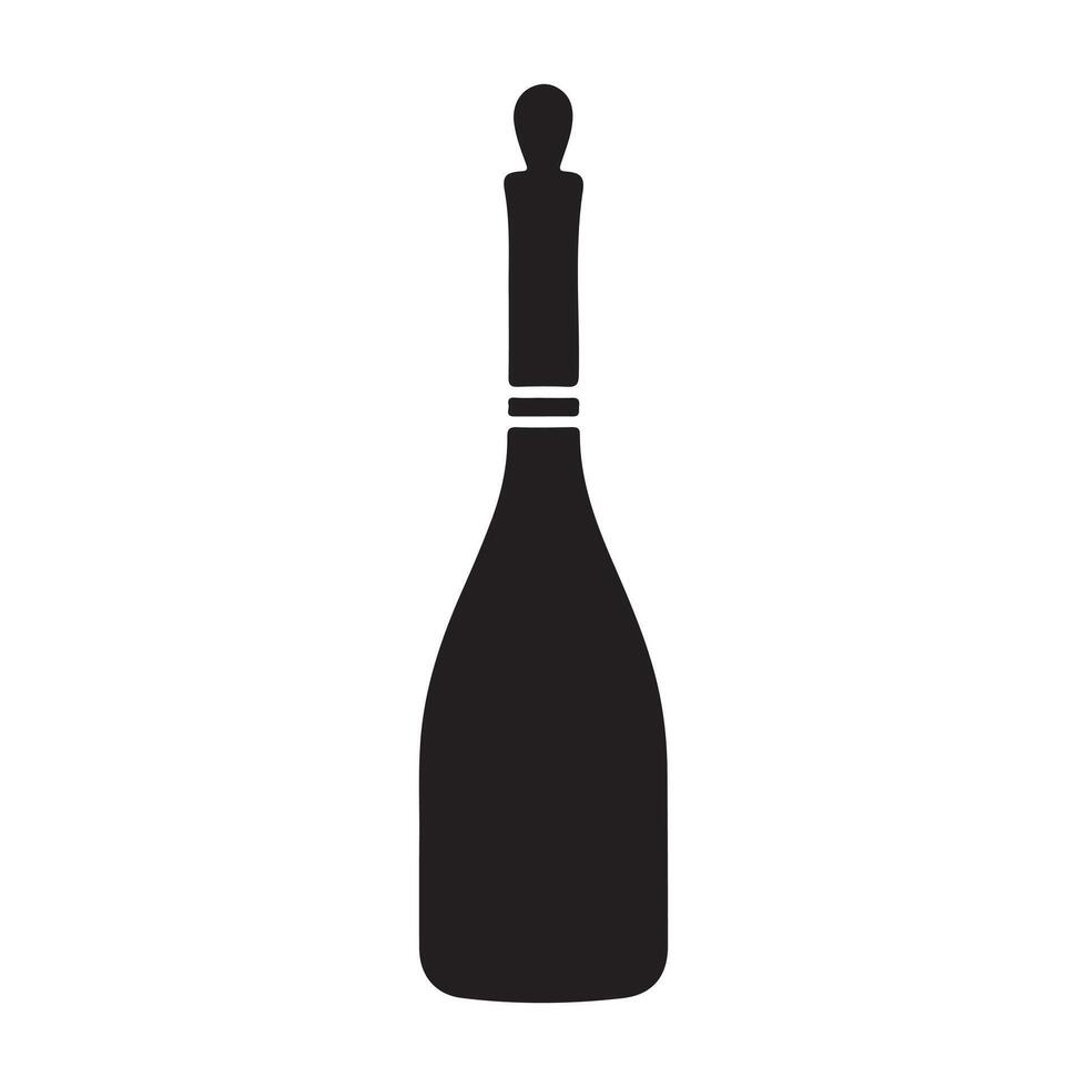 A bottle of champagne on a white background vector