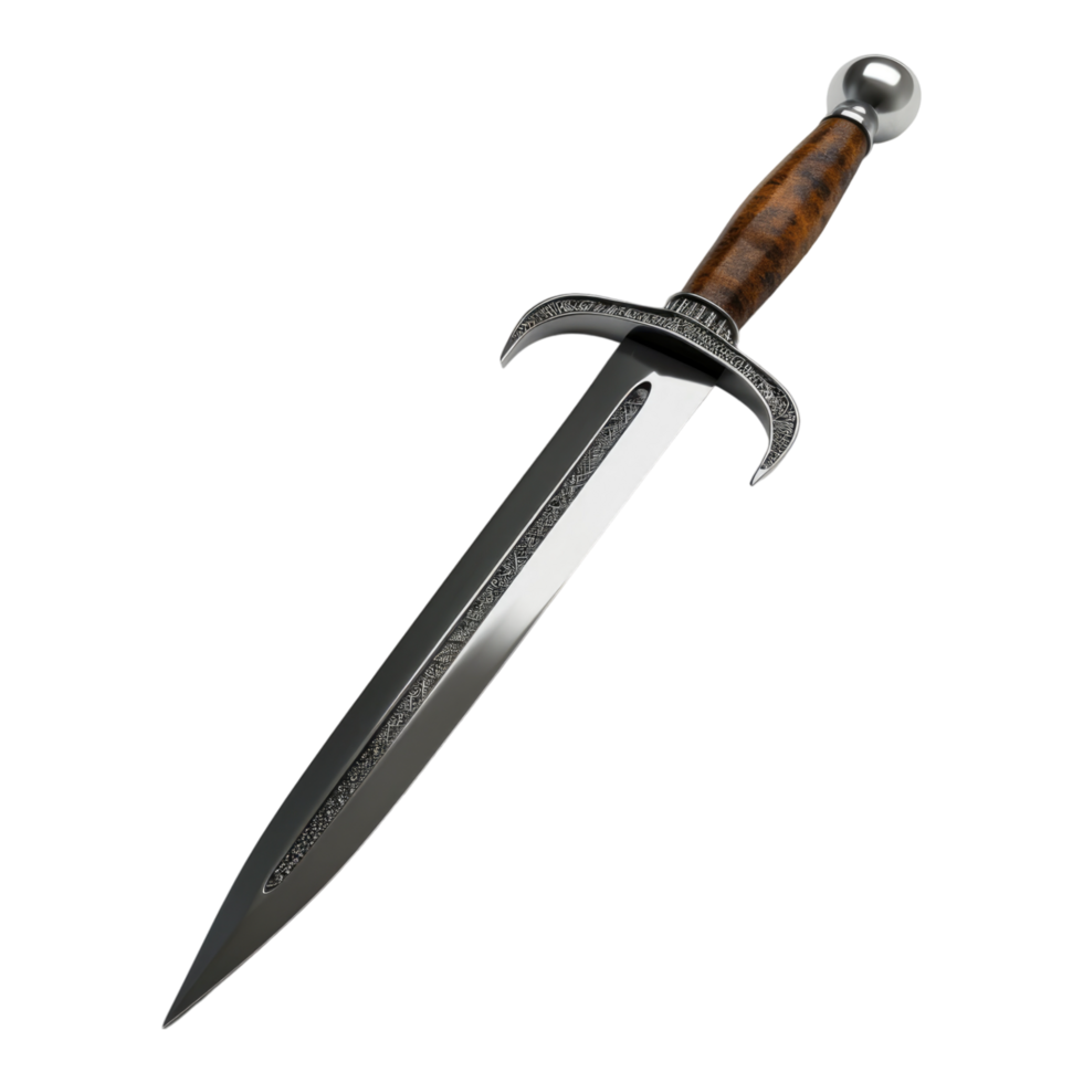 A knife with a wooden handle on transparent background png