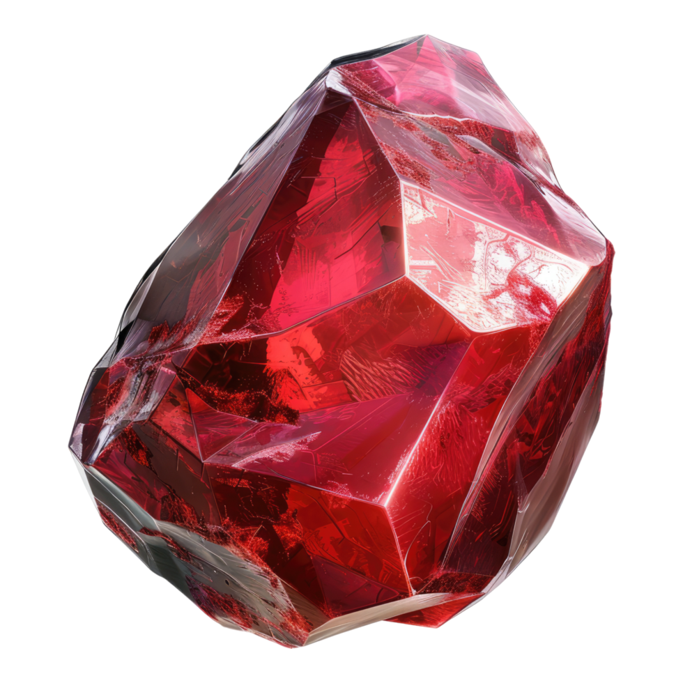A red gemstone on transparent background png