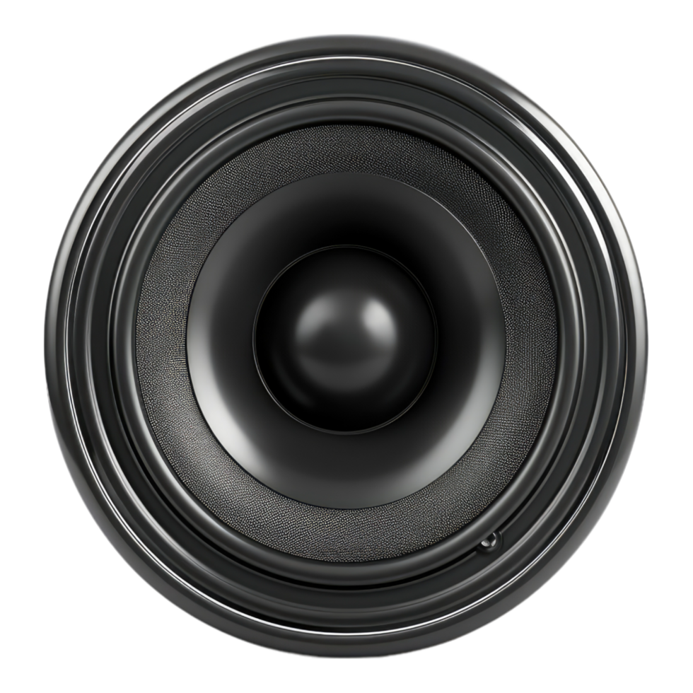 A black speaker on transparent background png