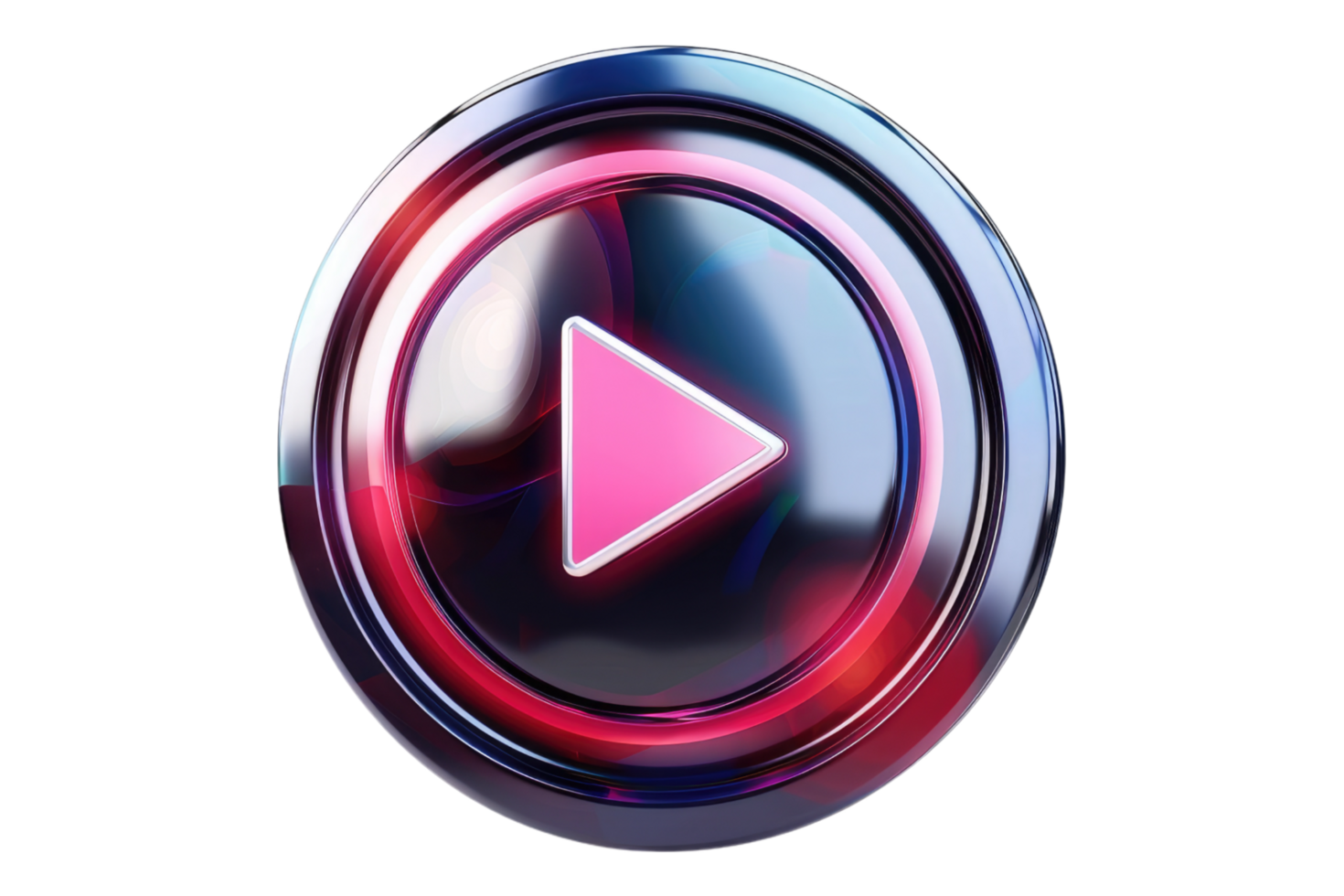 A pink play button on transparent background png