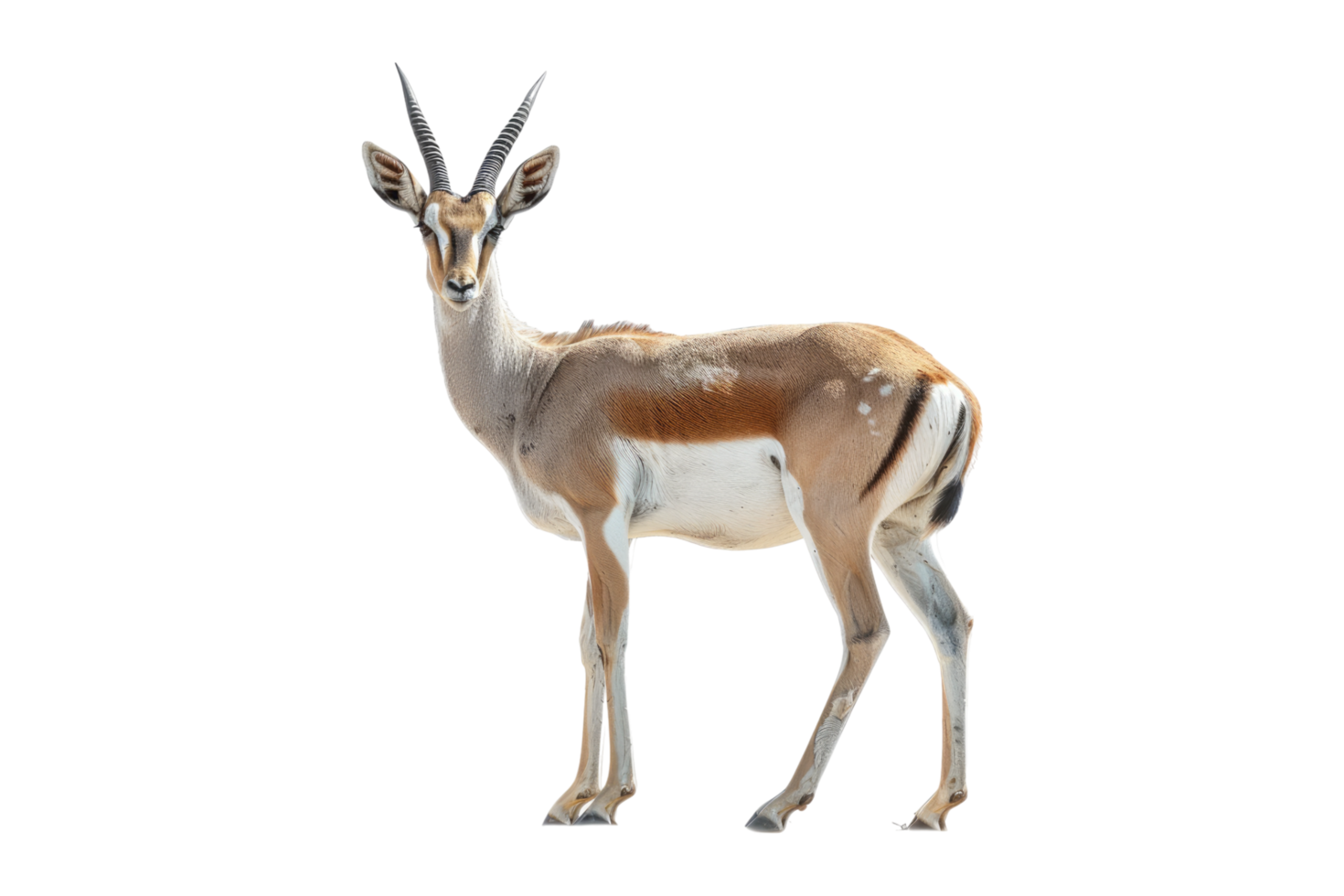 An antelope is standing on transparent background png