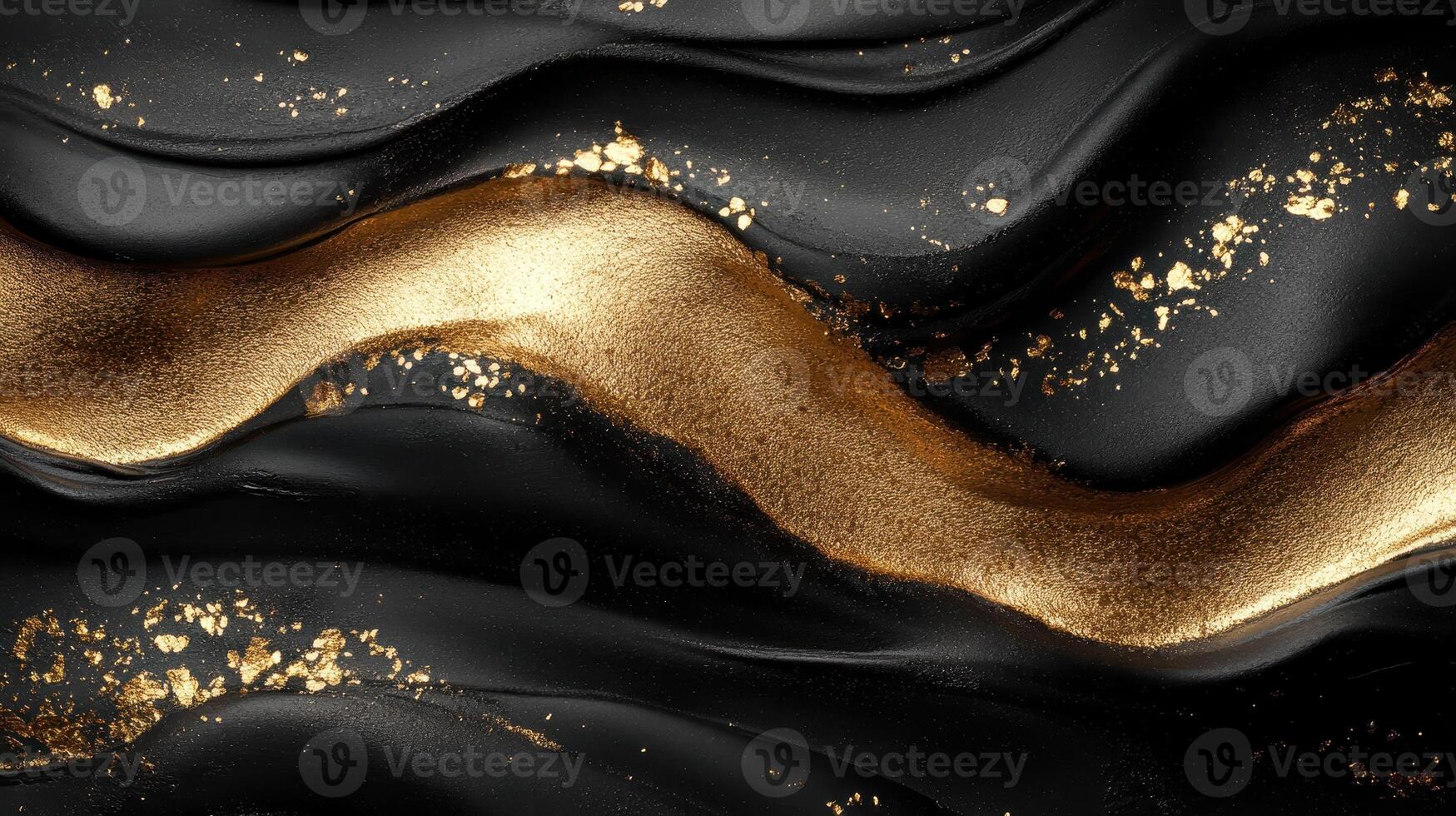 Abstract gold and black waves, luxury texture background, design element photo