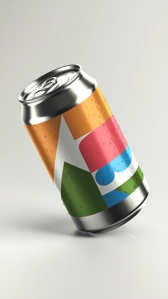 Soda can on white background 3d rendering photo