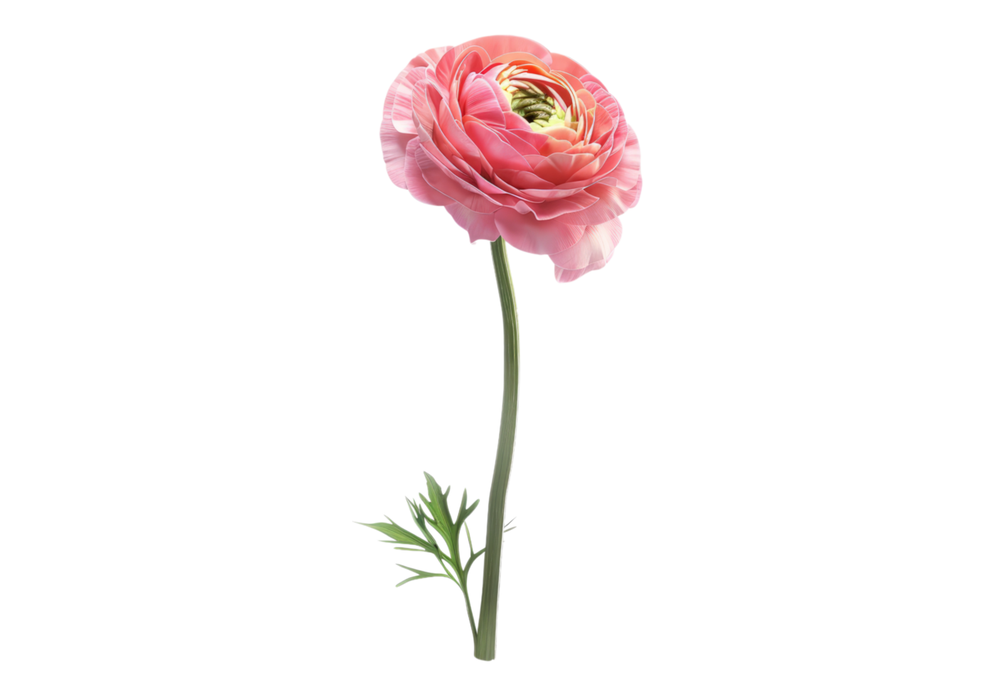 A single pink flower on transparent background png