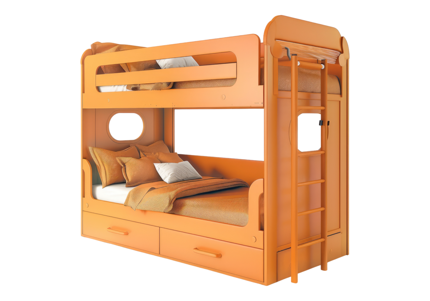 A bunk bed with a ladder png