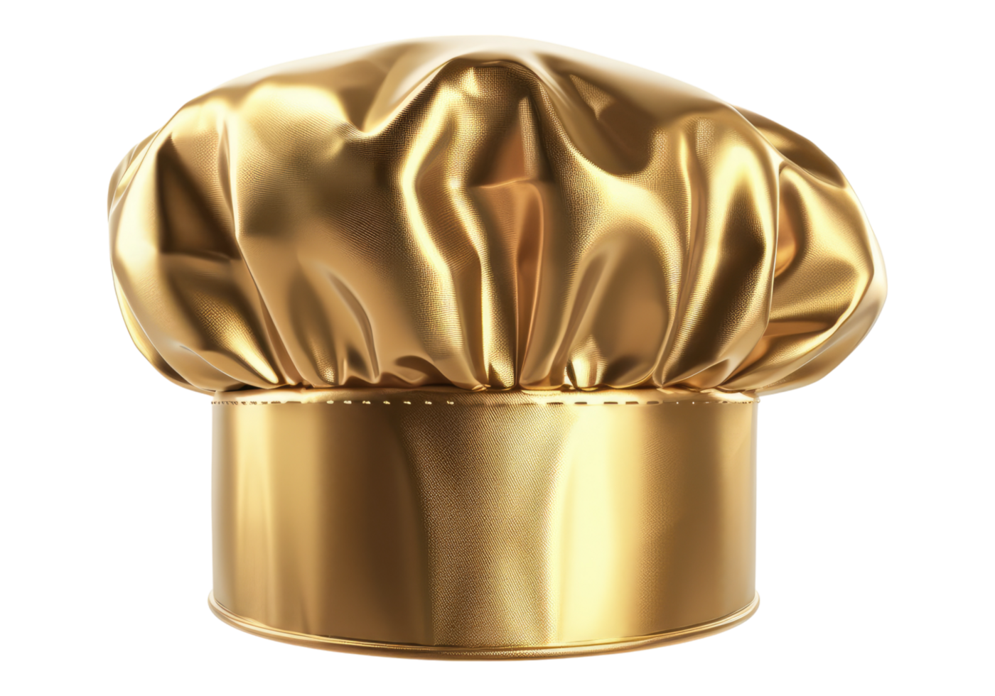 Golden chef hat isolated on transparent background png