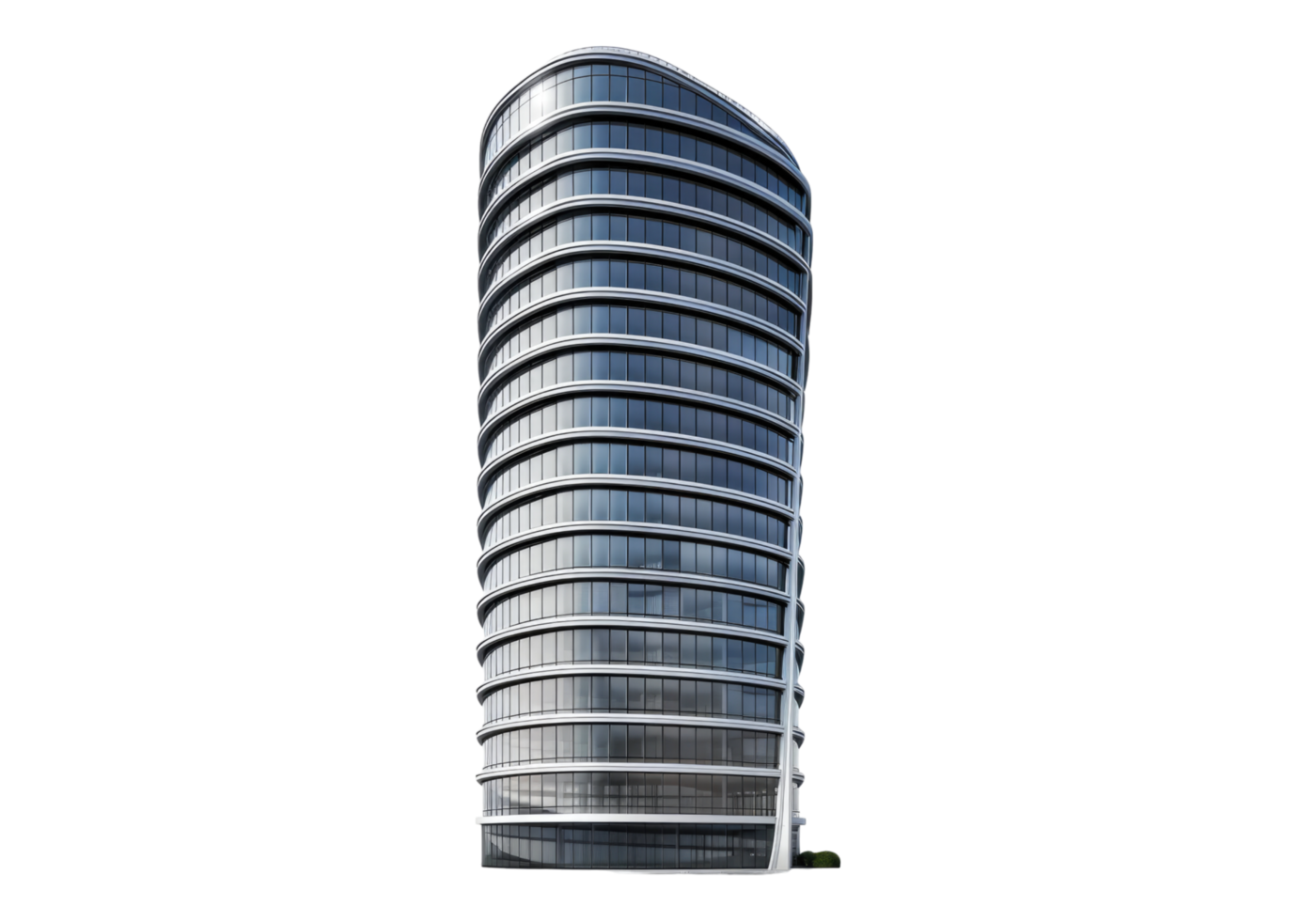 A tall building with a curved design on it png
