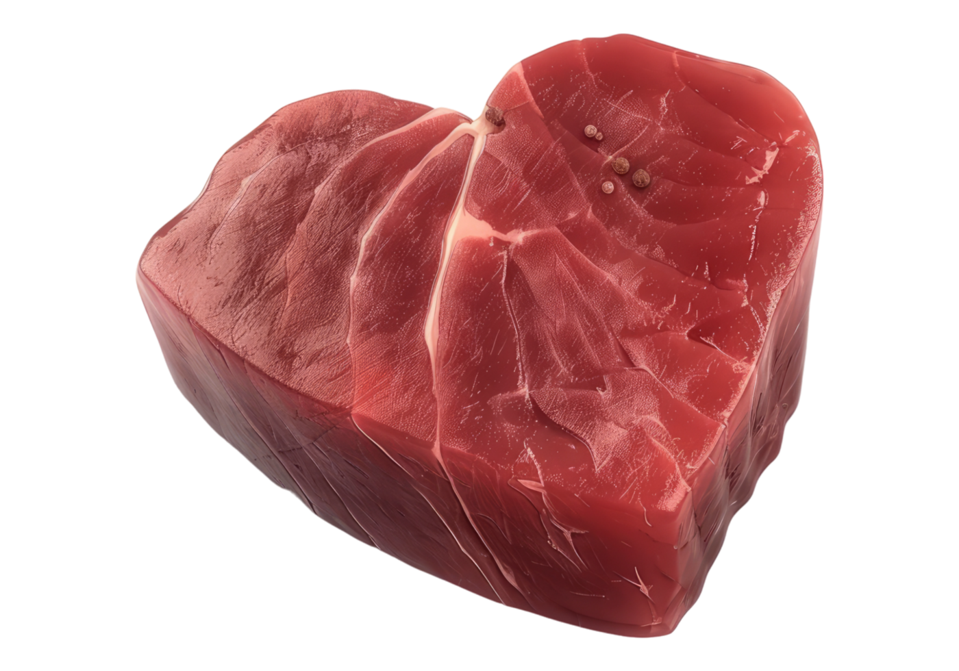 A heart shaped piece of meat on transparent background png