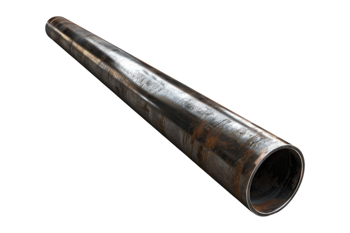 A long metal pipe on transparent background png
