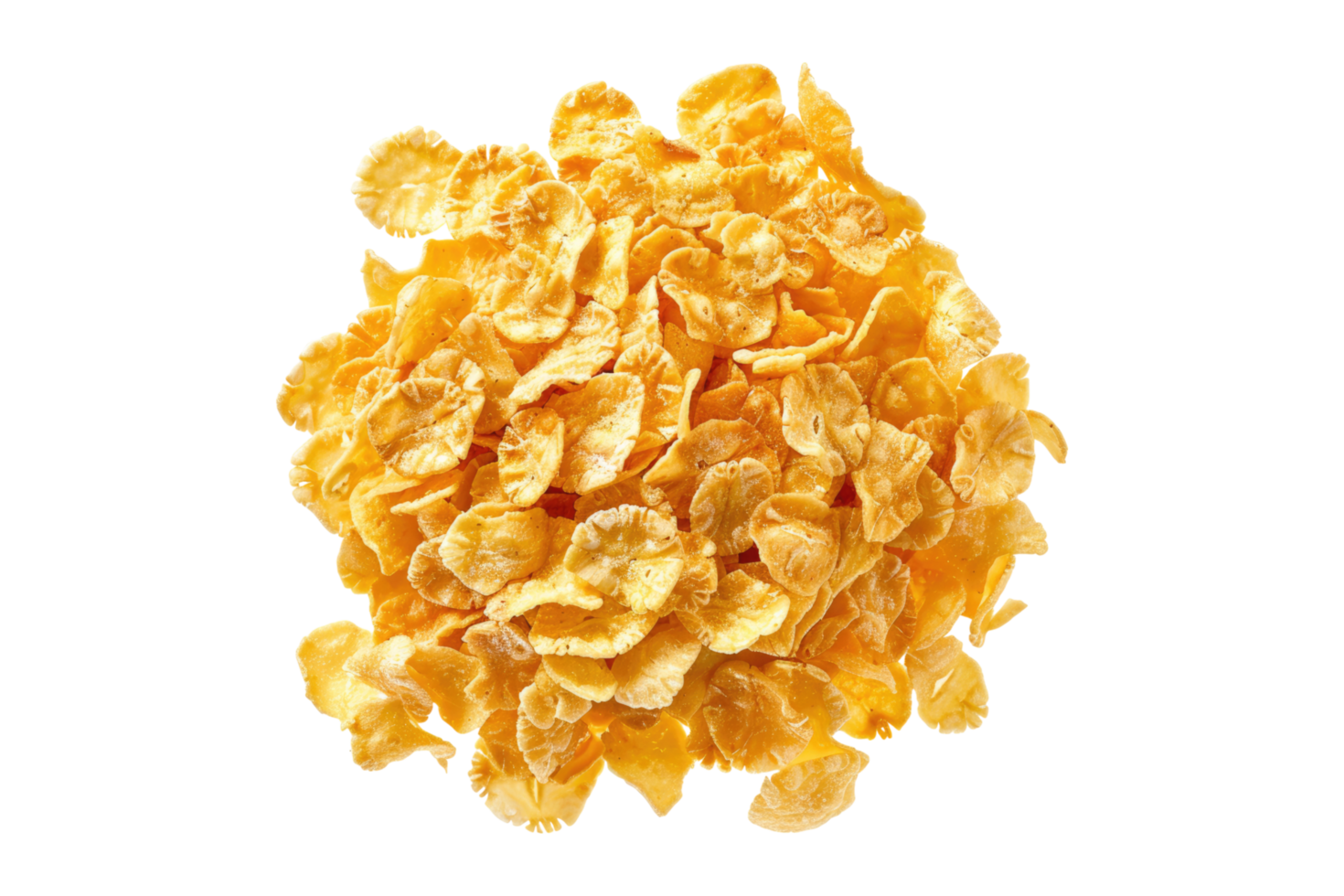 A pile of corn flakes on transparent background png