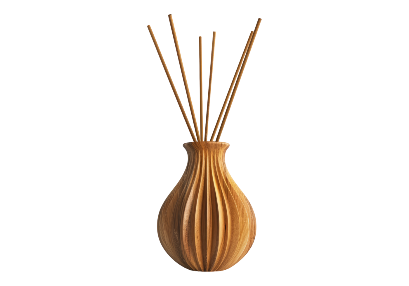 A vase with sticks on transparent background png