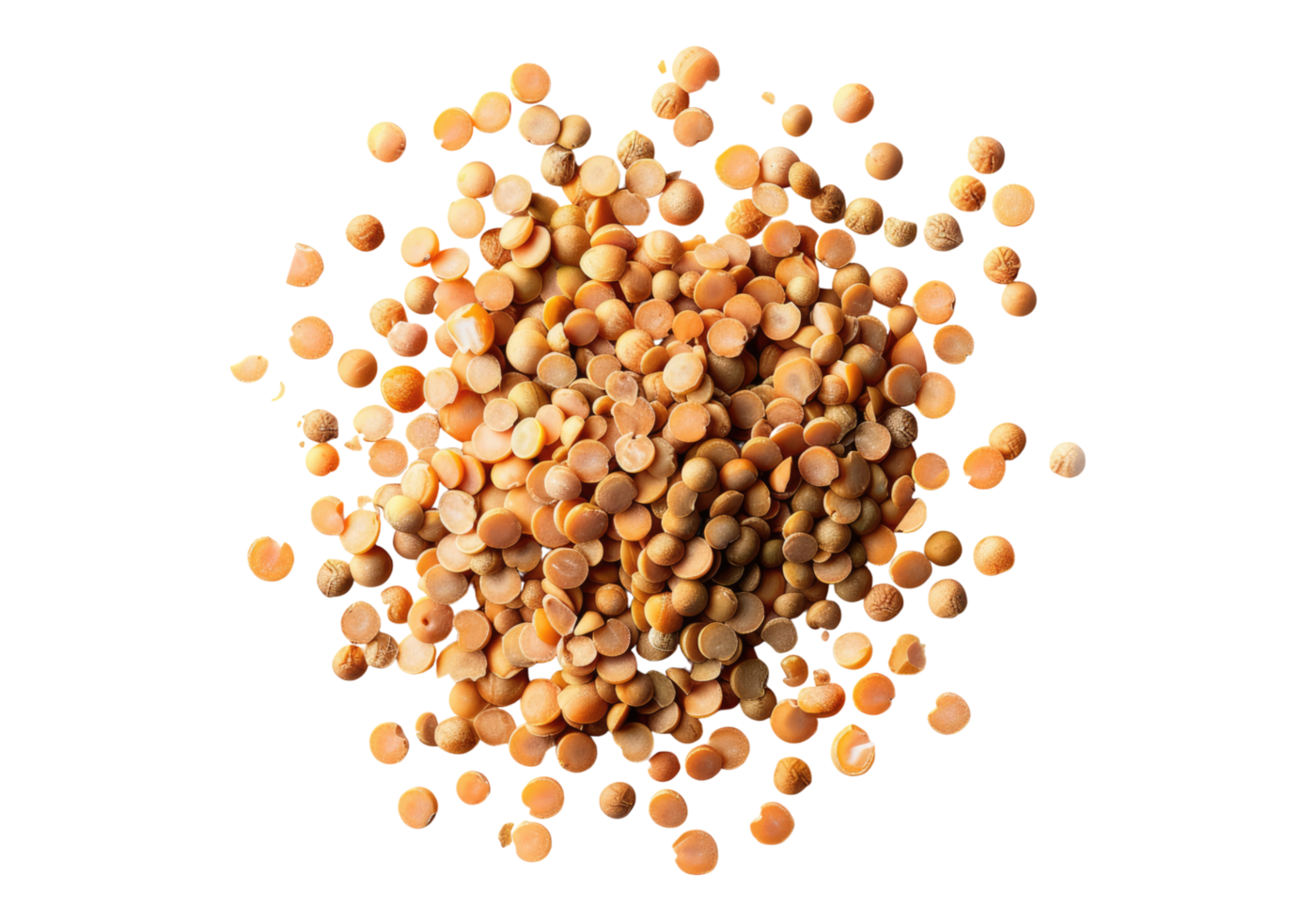 A pile of lentils on transparent background png
