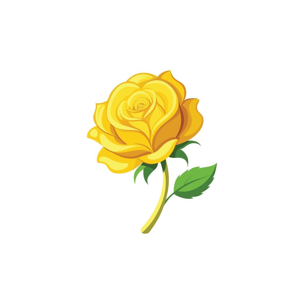 A rich and elegant yellow rose with a golden touch. vector
