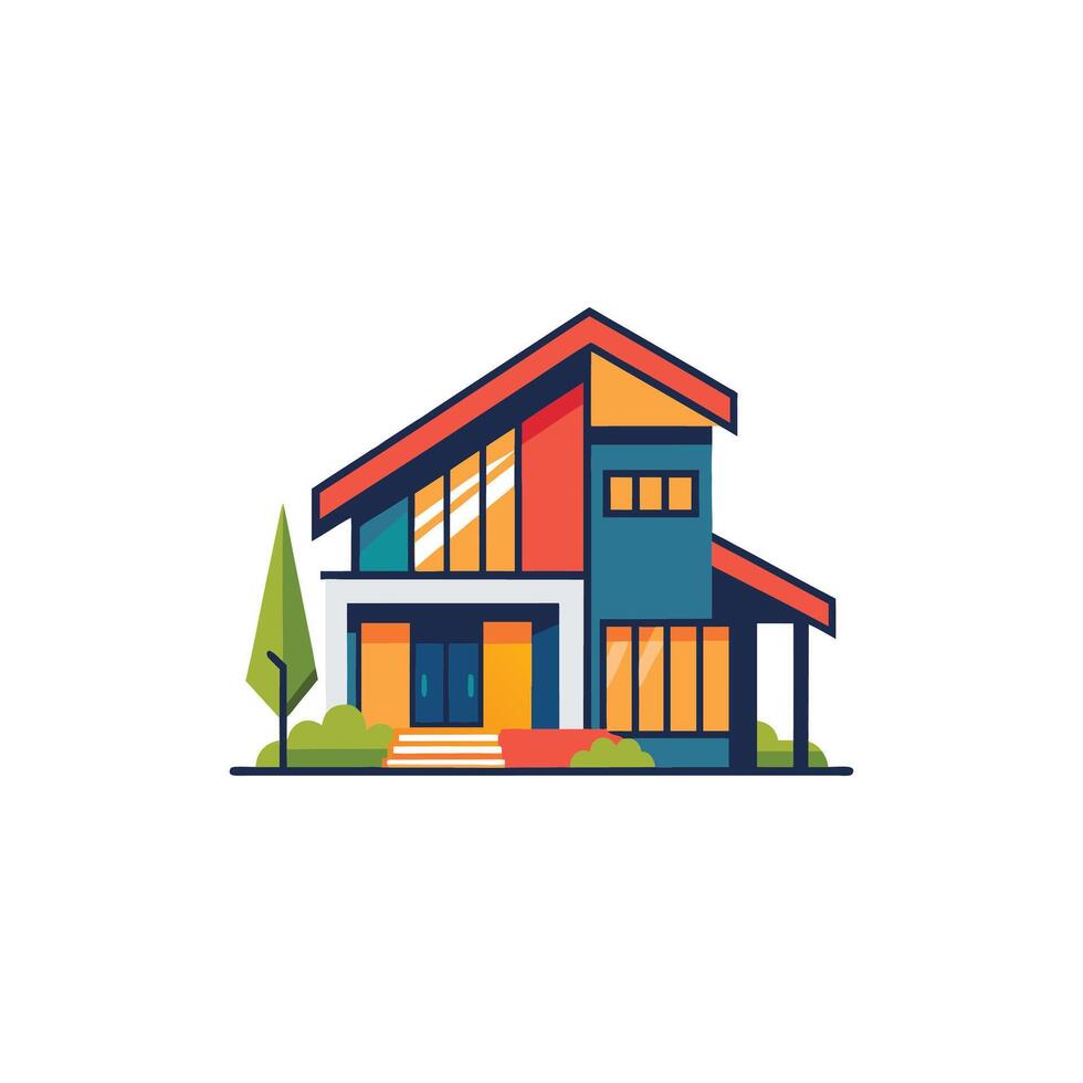 Cozy Cottage A Warm and Inviting Home Illustration Design vector