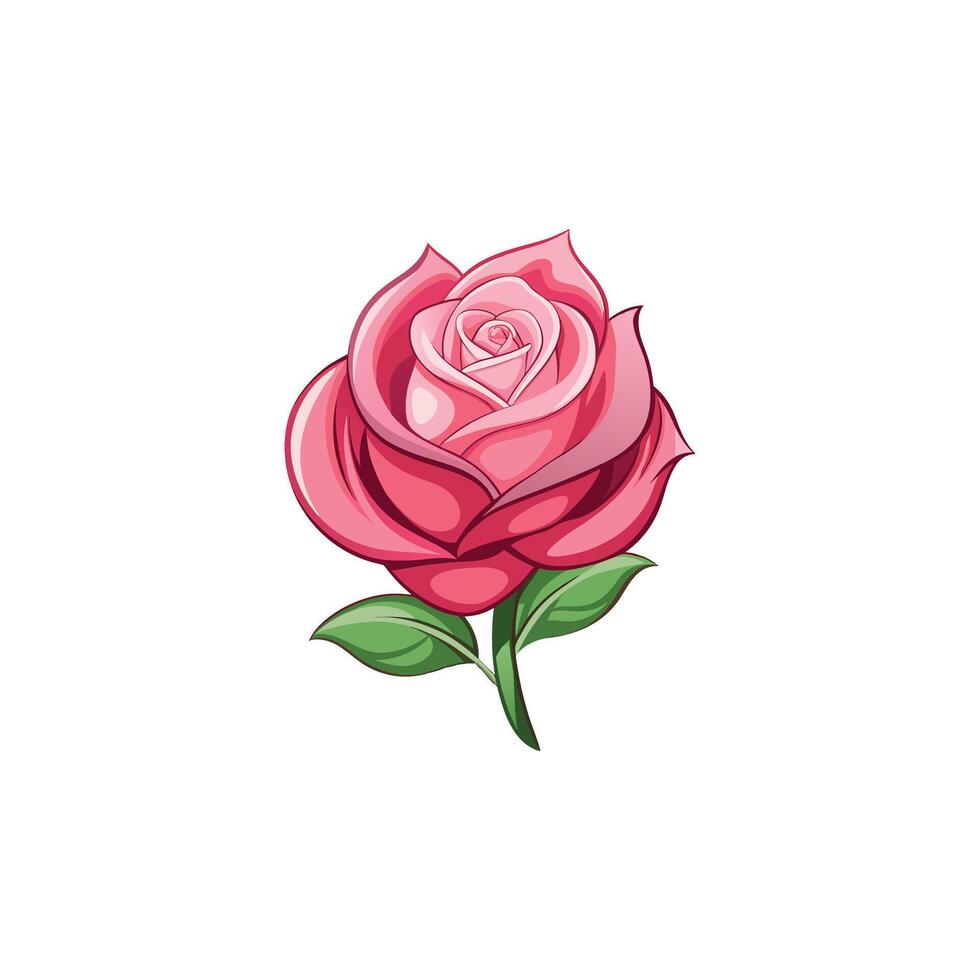 A soft and romantic pink rose, symbolizing love and tenderness. vector