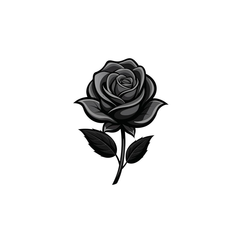 A sleek and modern black rose with a mysterious allure vector