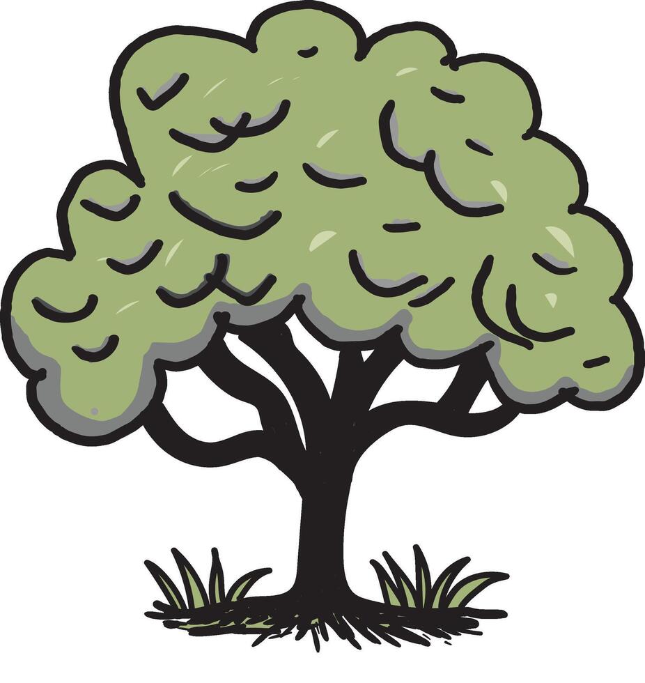 Hand-Drawn Cartoon Tree vector