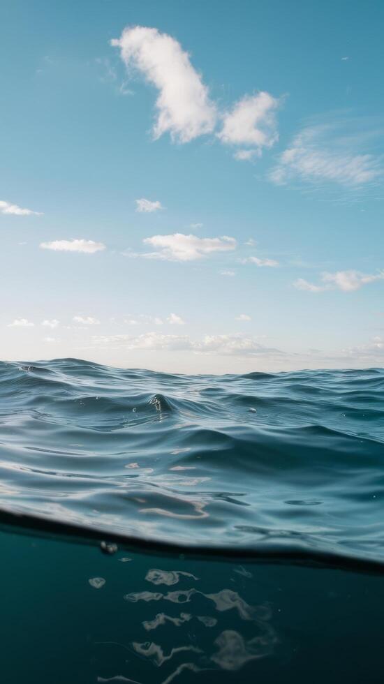 A view of the ocean from above photo