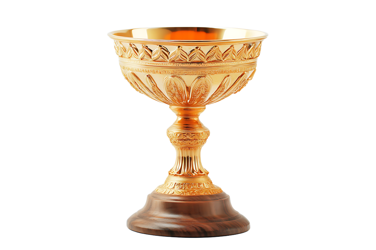 Elegant Golden Trophy with Ornate Details png