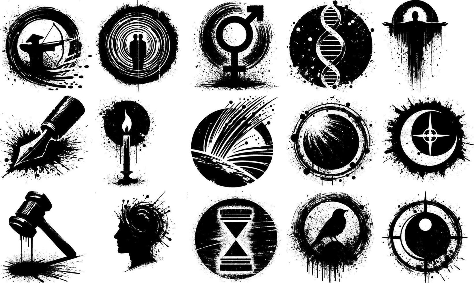 A set of Bulk Modern Abstract Ink Splatter Silhouettes for Artistic Backgrounds vector