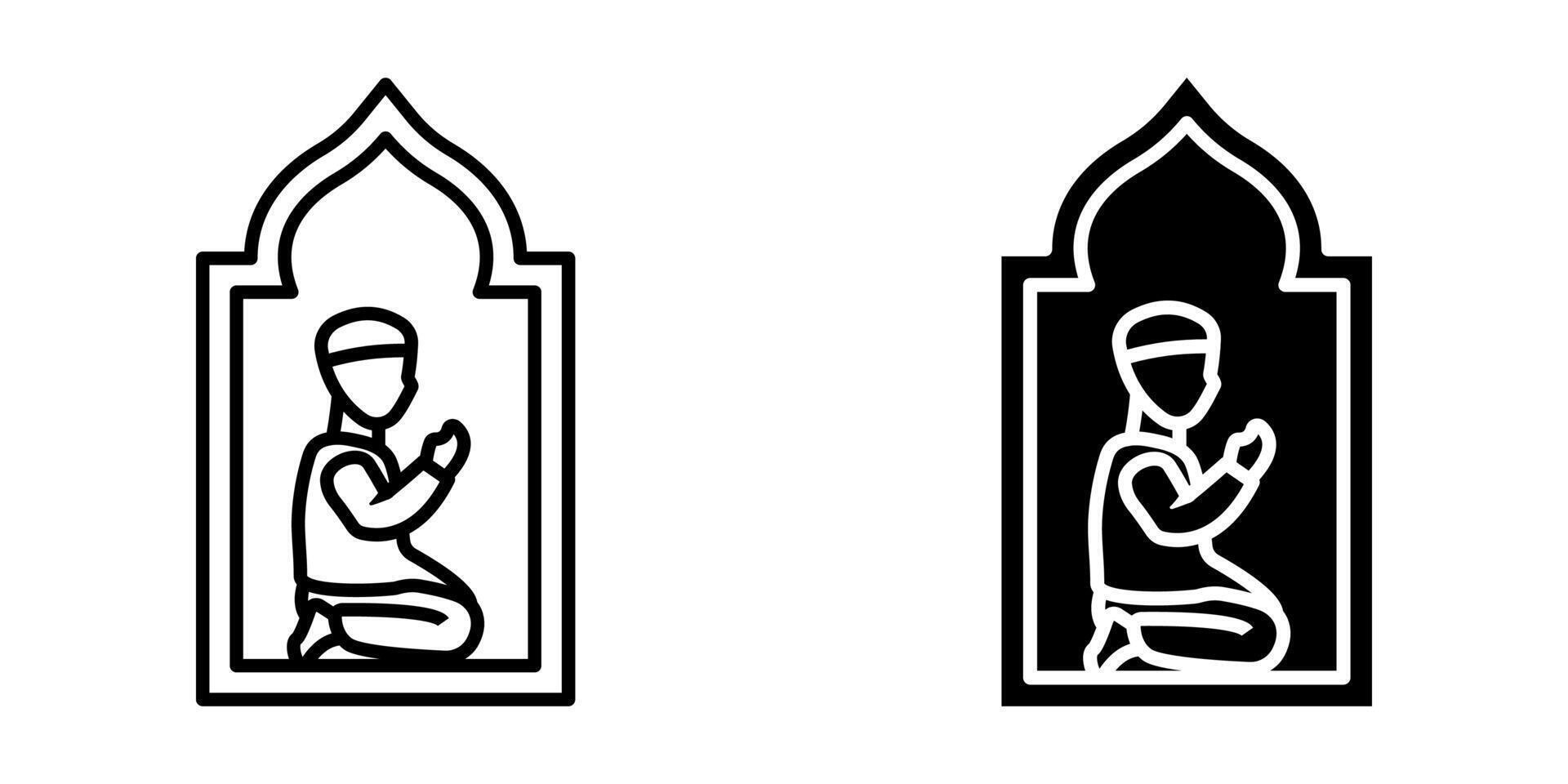 Praying icon set. for mobile concept and web design on white background vector