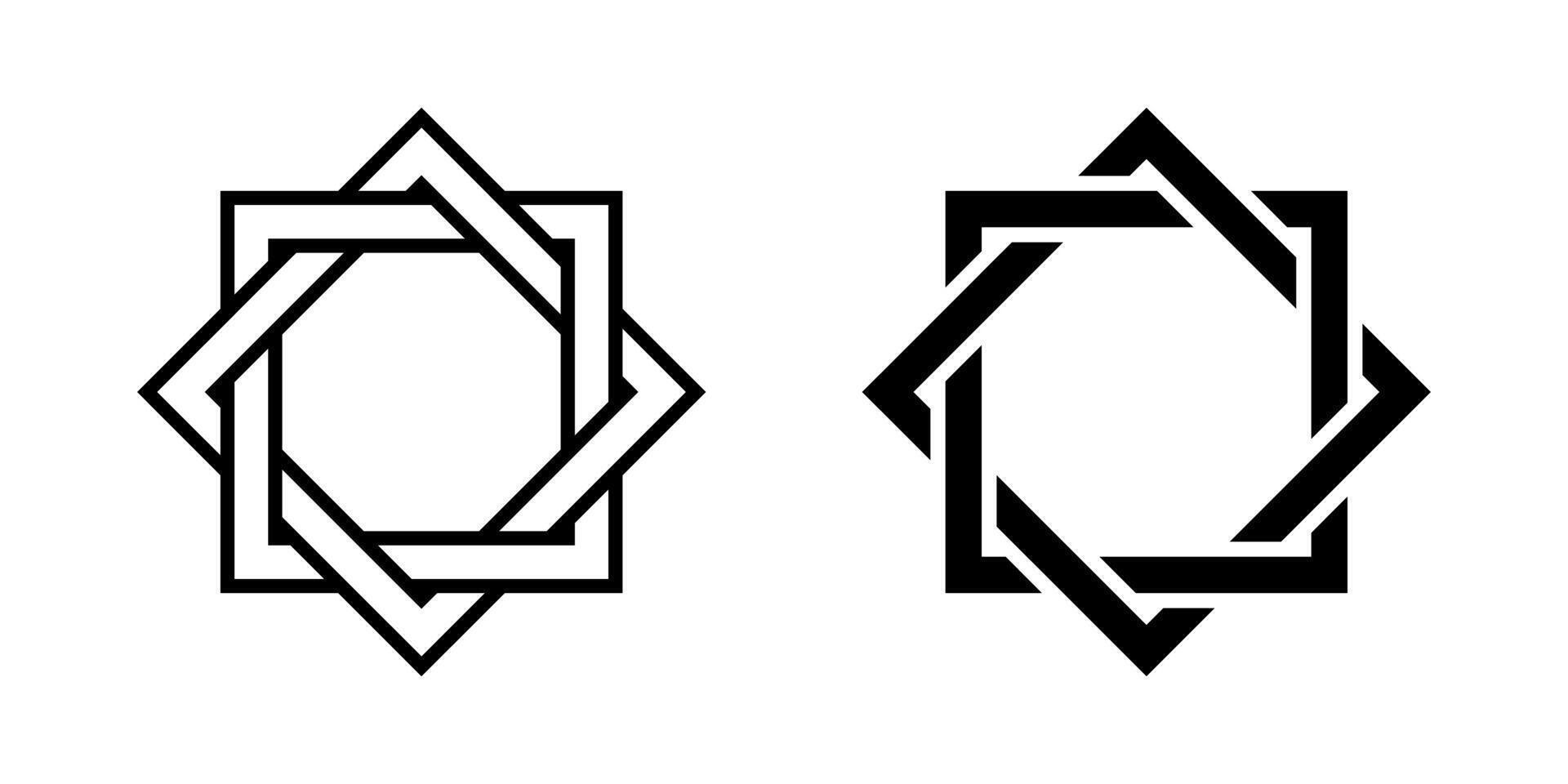 Islamic Star icon set. for mobile concept and web design on white background vector