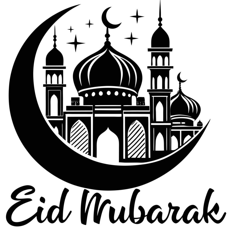 Eid Mubarak A Time to Celebrate Faith and Togetherness Joyfully vector