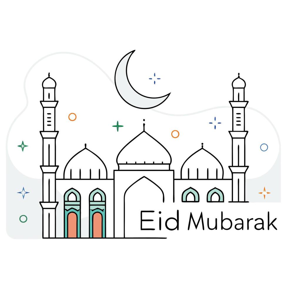 Eid Under the Crescent Moon vector
