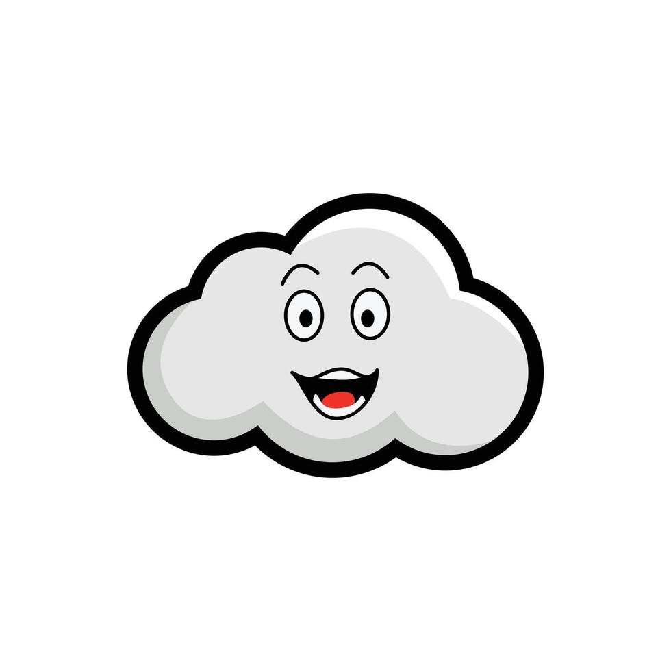 A cartoon cloud with a happy face vector