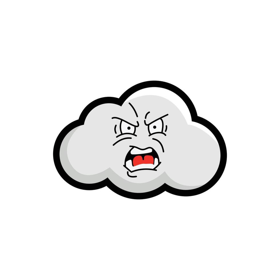 Angry cloud illustration vector