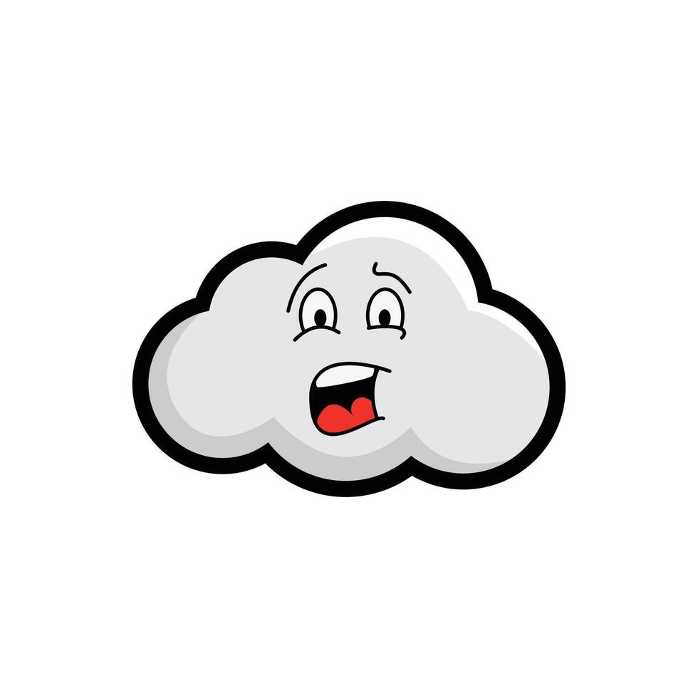 A cartoon cloud with a surprised expression vector